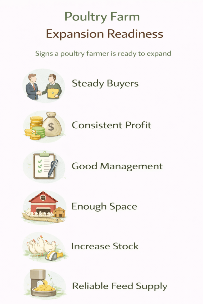 signs a poultry farmer is ready to expand including steady buyers consistent profit good management and reliable feed supply