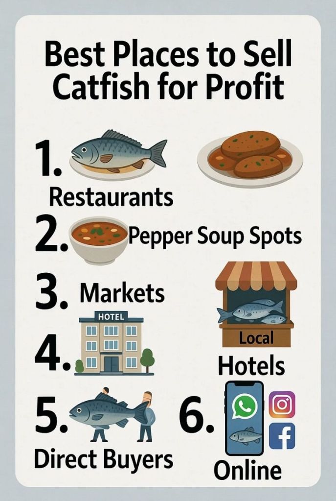 best places to sell catfish including restaurants markets hotels direct buyers and online channels