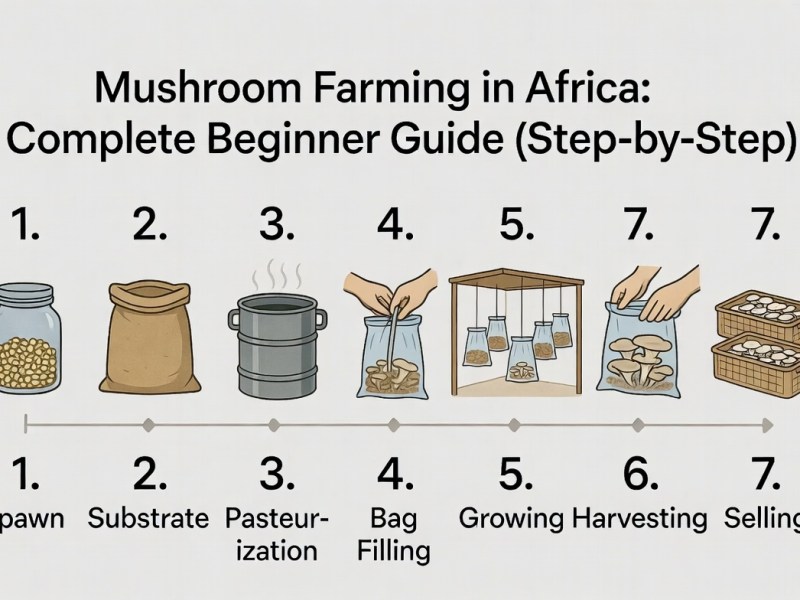 Mushroom Farming in Africa: Complete Beginner Guide&nbsp;(Step-by-Step)