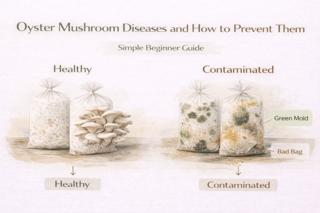 Oyster Mushroom Diseases and How to Prevent Them (Beginner&nbsp;Guide)