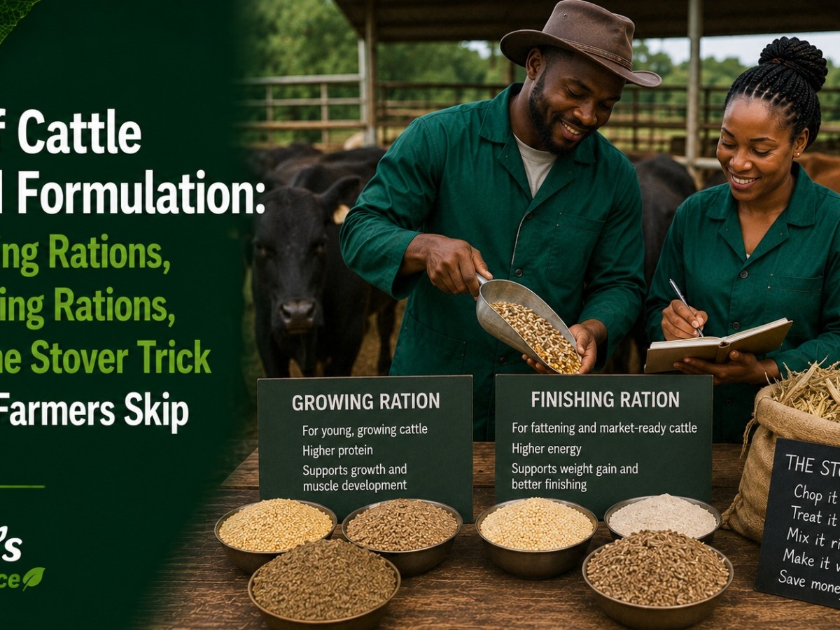 Beef Cattle Feed Formulation: Growing Rations, Finishing Rations, and the Stover Trick Most Farmers&nbsp;Skip