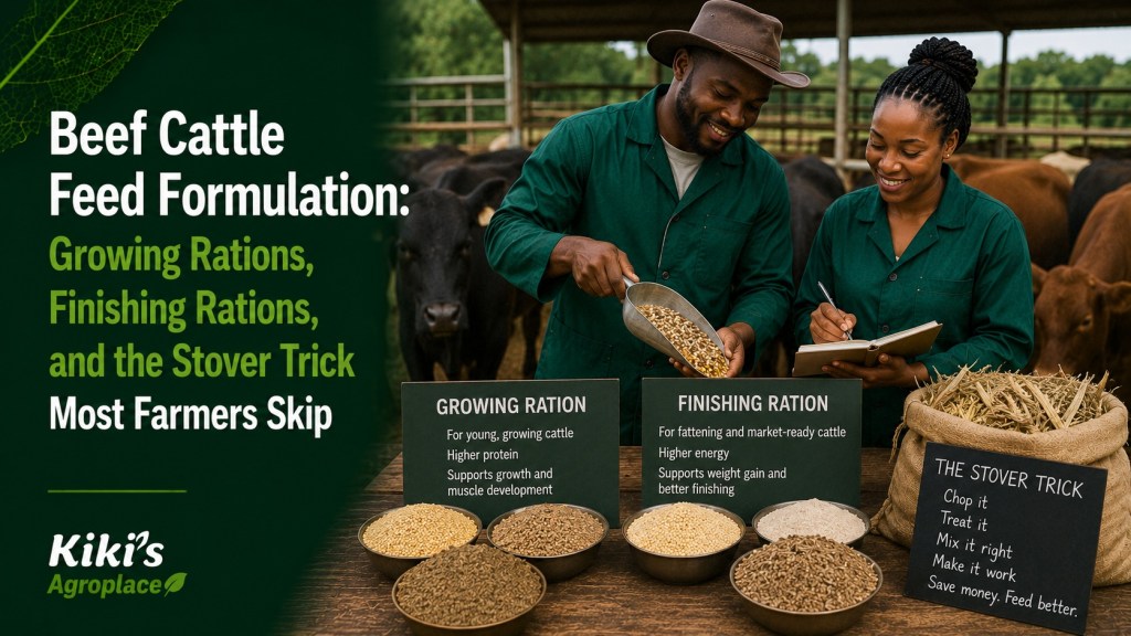 Feedlot beef cattle eating a high-concentrate finishing ration made from maize and cottonseed cake